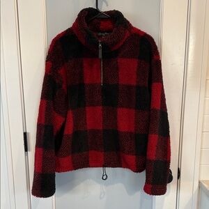 Love Tree Buffalo Check Fleece Pullover